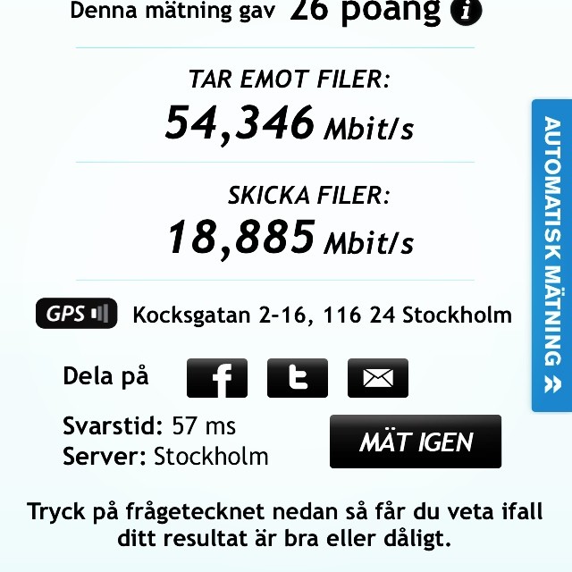 Not bad for à mobile network. iPhone 5S Stockholm 4G speed