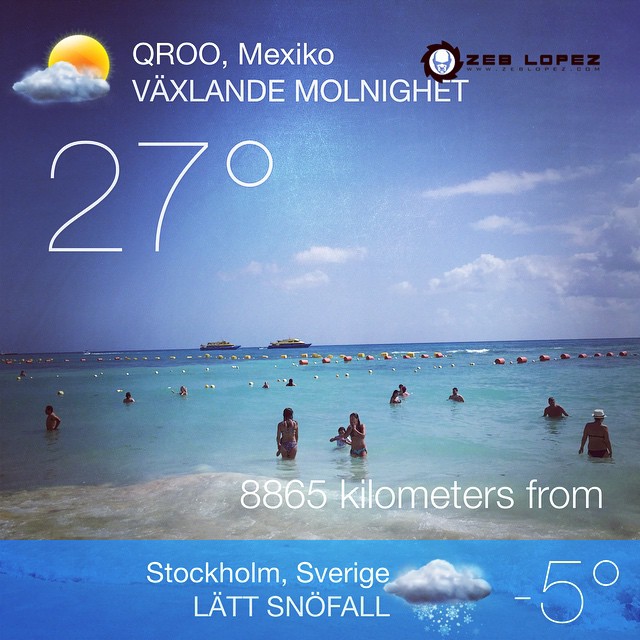 Stannar nog kvar här i Playa del Carmen  #weather #wx #qroo #mexiko #day #mx #zeblopez #djzeb #Z€B